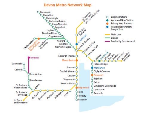 Devon Metro Network Map